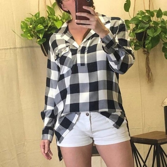 Jak & Rae plaid tunic with grommet pocket small - Picture 1 of 8